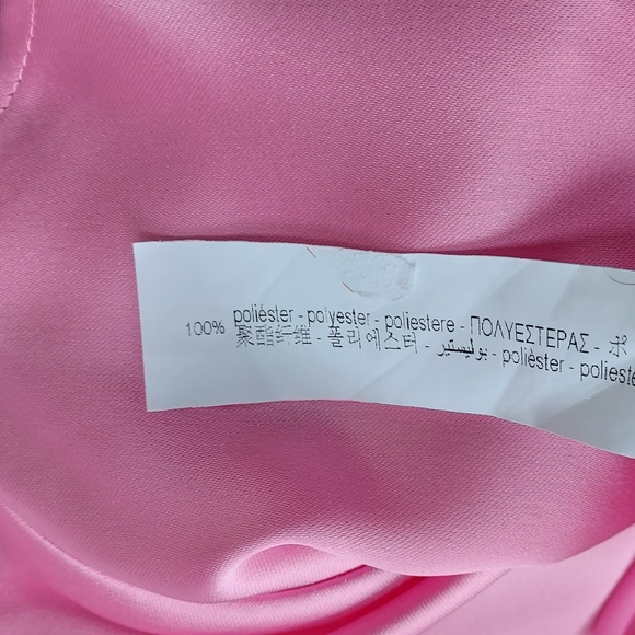 Zara Pink Satin Sleeveless Halter Cross Back Tie Dress Size XS Midi Slip Dress - Picture 11 of 11